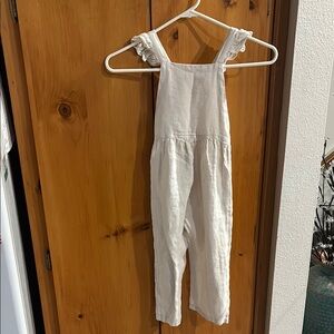 White Ruffled Sleeveless Jumpsuit